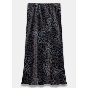 Mint Velvet Grey Leopard Print Slip Skirt